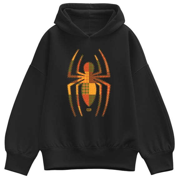 Spider-Man - Patchwork Oversized Fleece Hoodie Sweatshirt