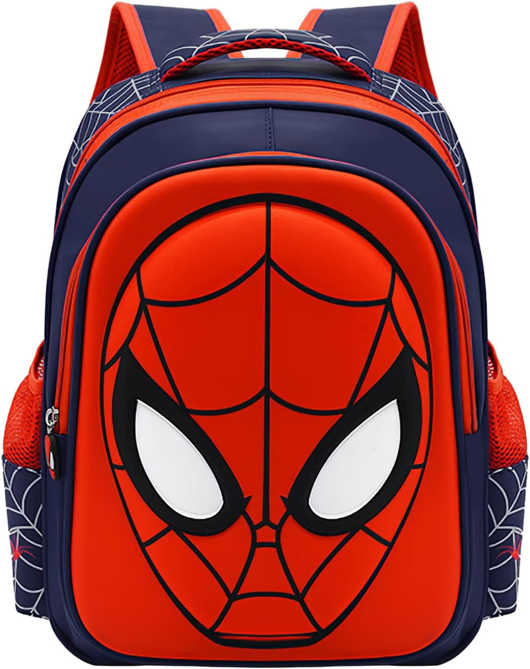 Spider Man Pattern Cartoon Backpack 3d Comic School Bag Waterproof Lightweight Backpack Suitable For 3-8 Years Old Backpack Sea ​​Blue-Medium
