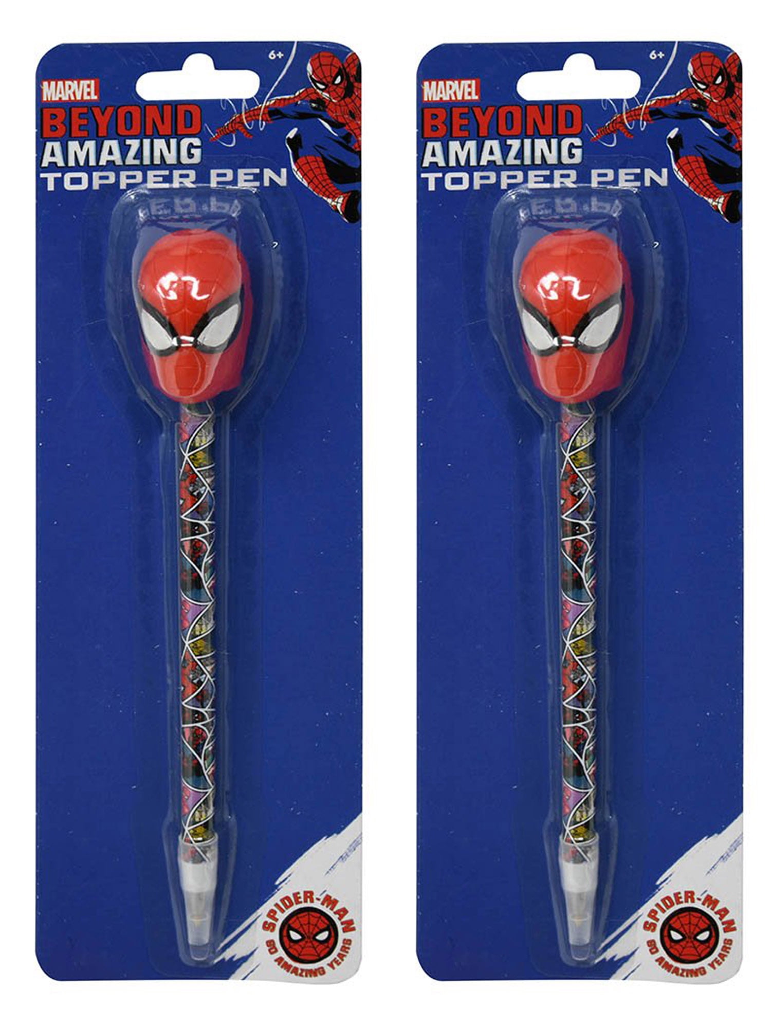SpiderMan Pen and Topper 2Pack Marvel School Supplies Party Favors