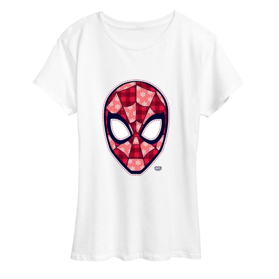 Spider-Man - Plaid & Snowflake Pattern Short Sleeve Graphic T-Shirt