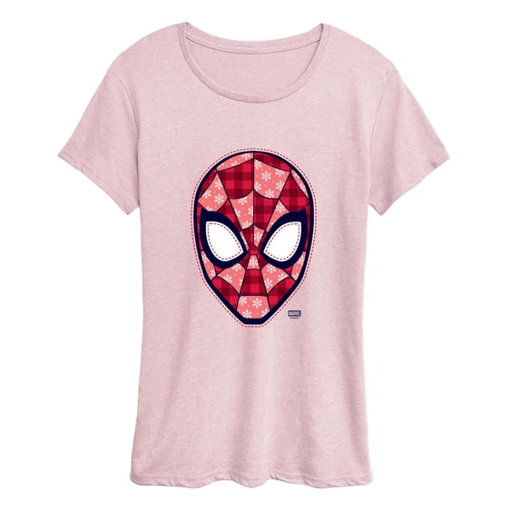 Spider-Man - Plaid & Snowflake Pattern Short Sleeve Graphic T-Shirt