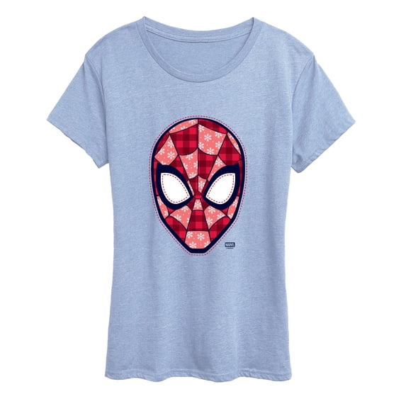 Spider-Man - Plaid & Snowflake Pattern Short Sleeve Graphic T-Shirt