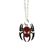 Spider-Man Red Face Black Web Necklace Superhero Cartoon Pendant