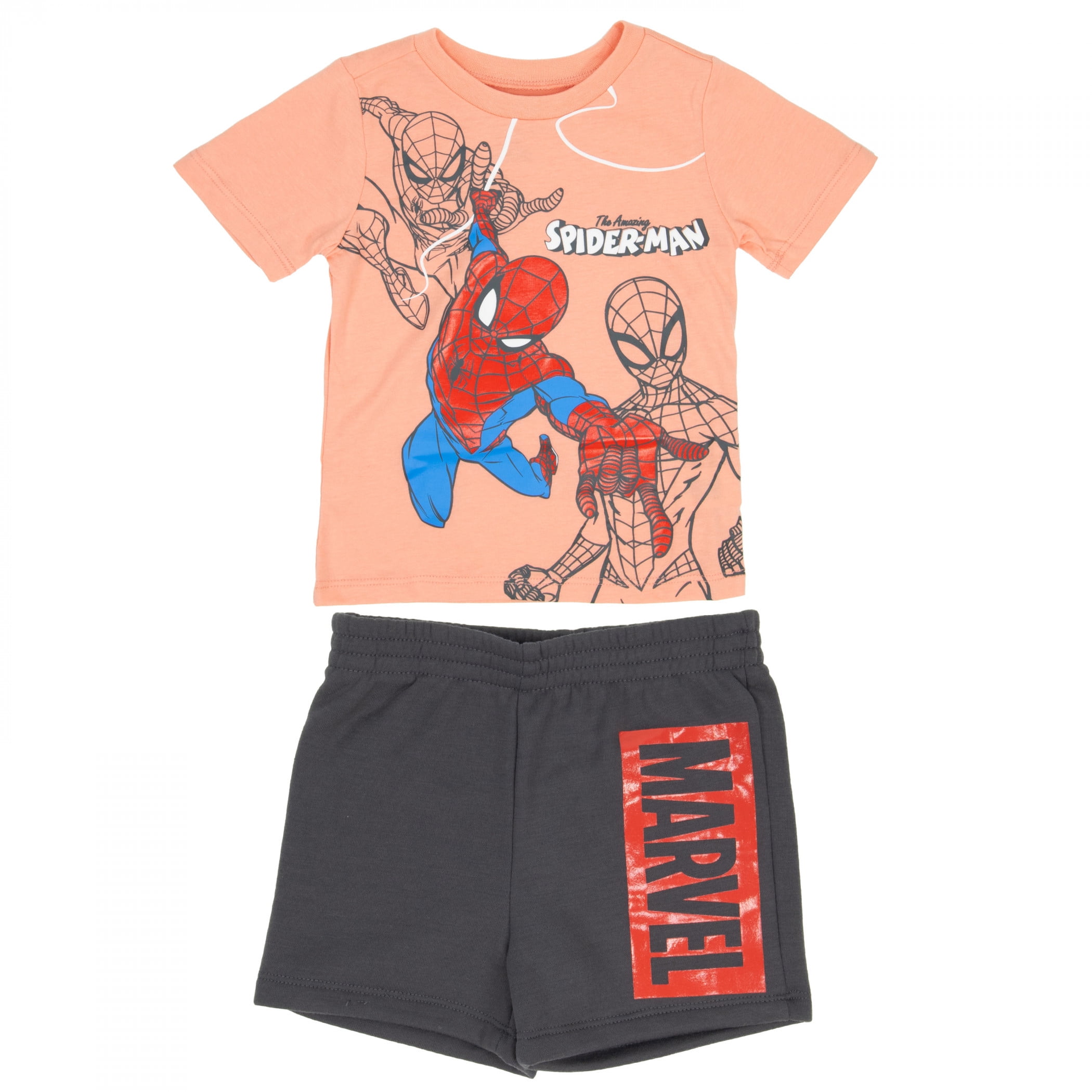 Spider-Man Sketch Toddler Boy's Shirt and Shorts 2-Piece Set-Toddler 3T