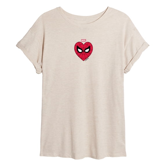 Spider-Man - Small Heart - Juniors Oversized Graphic T-Shirt