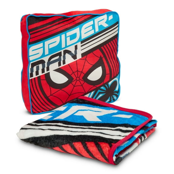 Spider Man Speedy Swing Kids Silk Touch Blanket with Square Cloud Pillow