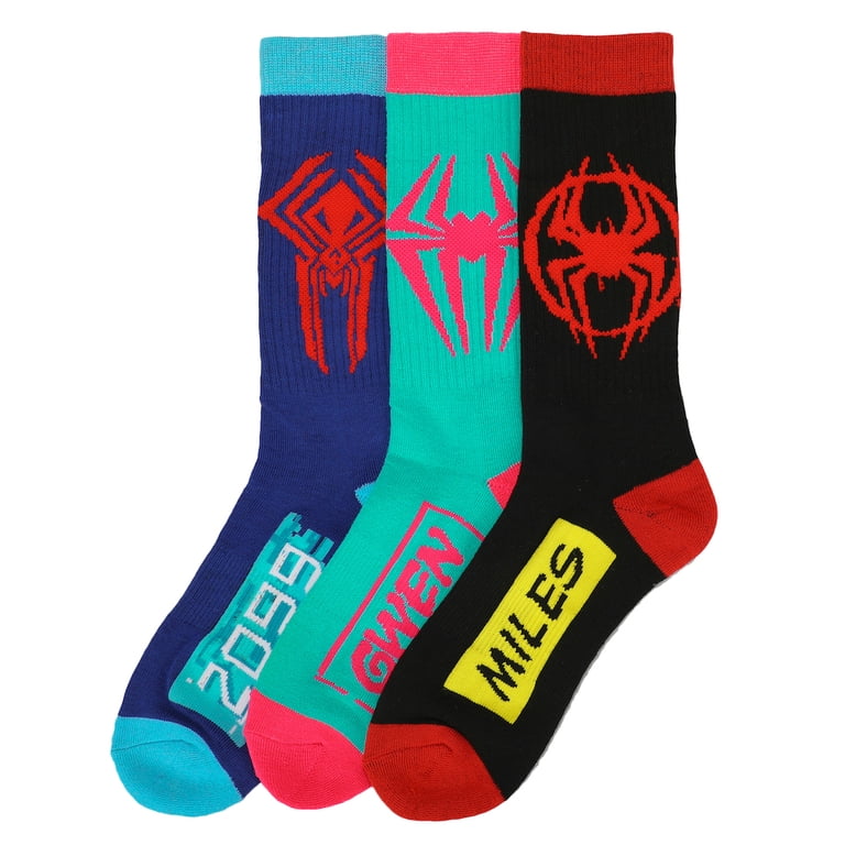 Spider-Man Spider Logo Men's Athletic 3-Pack Crew Socks - Walmart.com