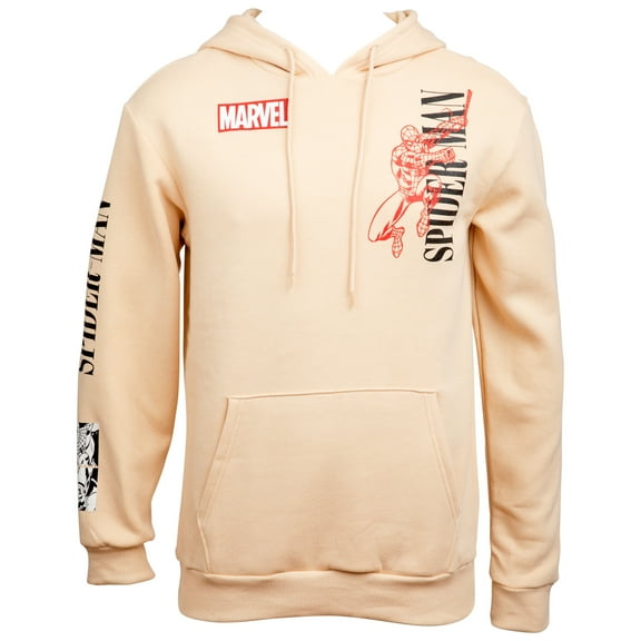 Spider-Man 831352-small Spider-Man Character & Text Hoodie with Back & Sleeve Print - Small