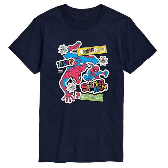 Spider-Man - Spidey Bright Stickers - Men's Short Sleeve Graphic T-Shirt