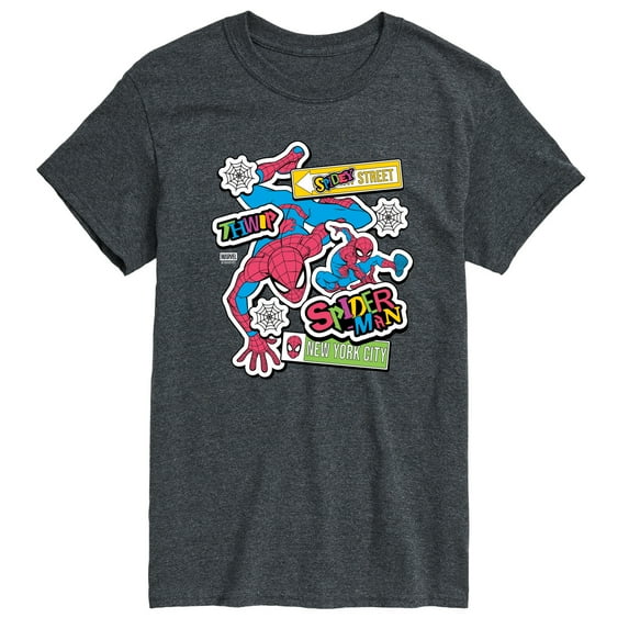 Spider-Man - Spidey Bright Stickers - Men's Short Sleeve Graphic T-Shirt