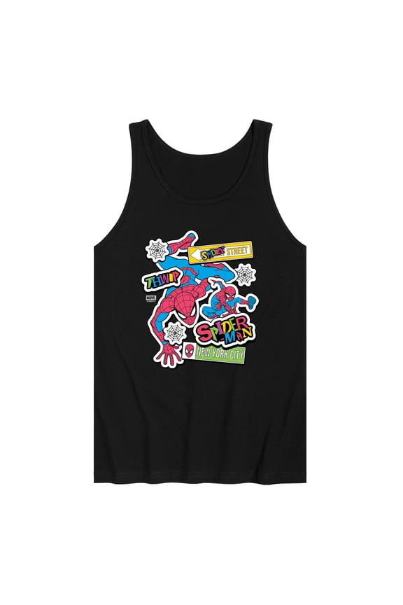 - Spidey Bright Stickers - Men's Sleeveless Graphic Tank