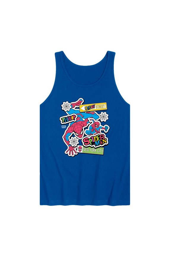 - Spidey Bright Stickers - Men's Sleeveless Graphic Tank