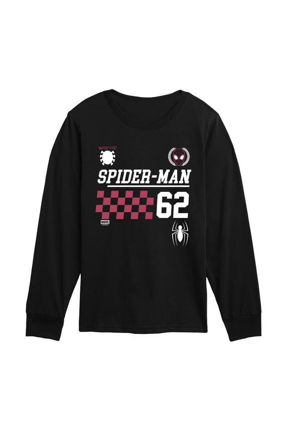 - Spidey Collegiate - Youth Boys Long Sleeve Graphic T-Shirt
