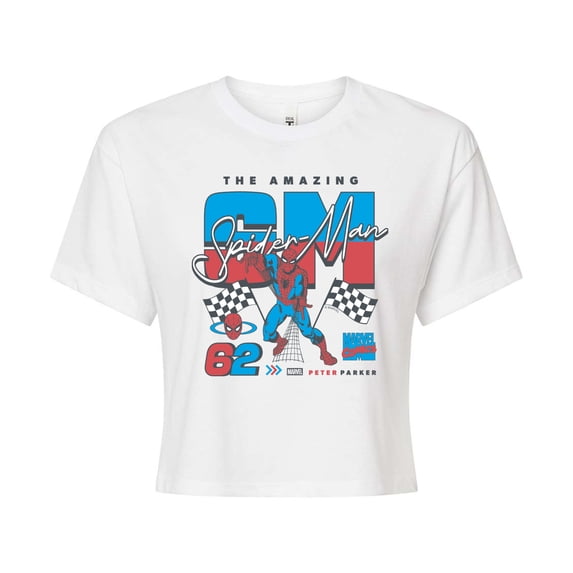 Spider-Man - Spidey Racing - Juniors Cropped Graphic T-Shirt