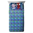 thumbnail interactive-video image 1 of Spider-Man Spidey and His Amazing Friends 4-Piece Blue Marvel Bedding Sets, Full, 1 of 17