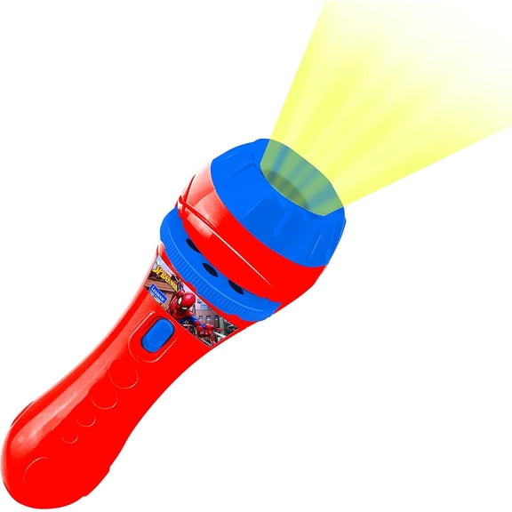 LEXiBOOK LTC050SP, Spider-Man Torch Light and Projector with 3 Discs, 24 Images, Create Your own Stories, White, 3.7 x 3.7 x 11.5 Centimeters