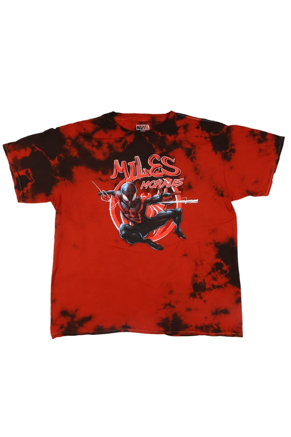 Spider-Man T-Shirt Boys' Miles Morales Tie Dye Short Sleeve Graphic Tee