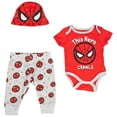 thumbnail image 1 of Spider-Man This Hero Crawls 3-Piece Bodysuit Set  and  Cap-6-9 Months, 1 of 2