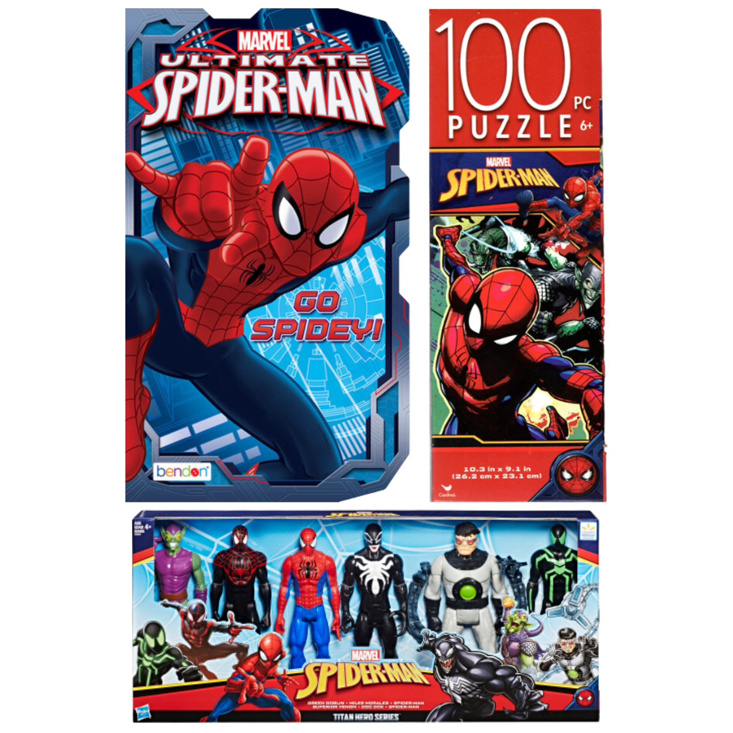 MARVEL SPIDER-MAN,3 PACK BOARD GAME SET,WITH 5 SPIDERMAN BOARD