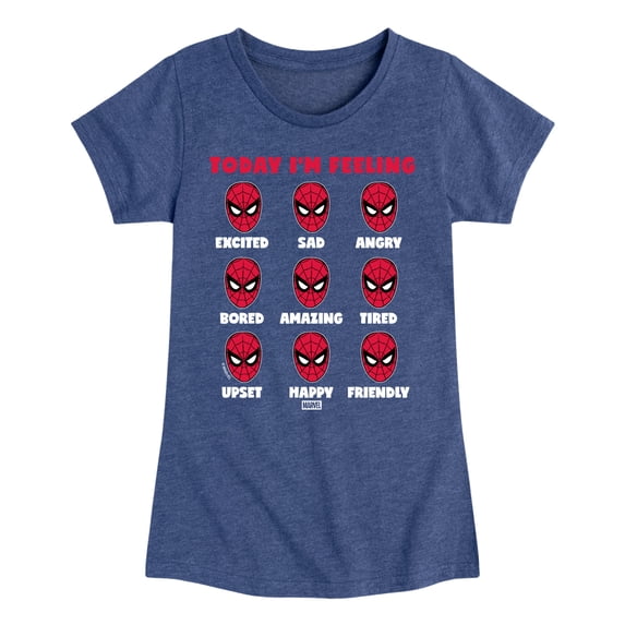 Spider-Man - Today Im Feeling Moods - Youth Girls Fitted Short Sleeve T-Shirt