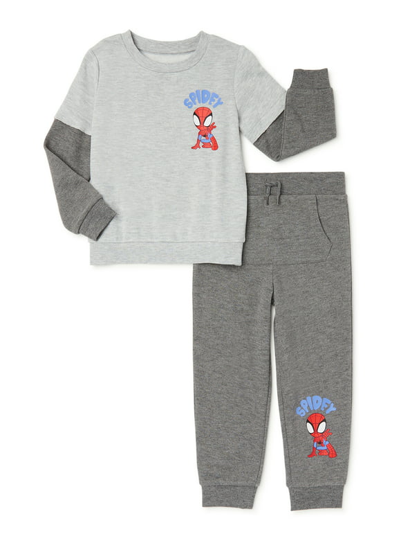 Spider-Man Toddler Boy Fleece Hoodie Outfit Set, Sizes 12M-5T