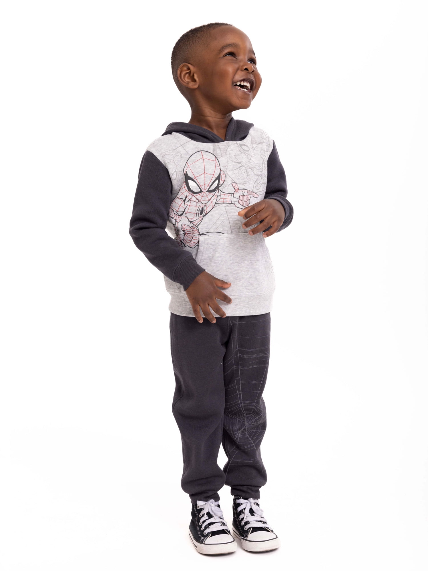 New Baby Boy Winter Dress With Hoodies In Fleece Stuff Style Spiderman In Blue Color On Sale main image 1