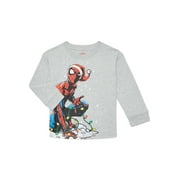 TEENAGE MUTANT NINJA TURTLES Spider-Man Toddler Boys' Christmas Graphic Tee with Long Sleeves, Sizes 12M-5T