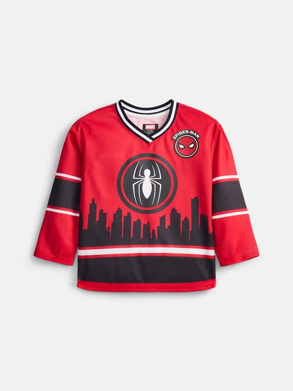 Toddler Boys Graphic Hockey Jersey with Long Sleeves, Sizes 12M-5T
