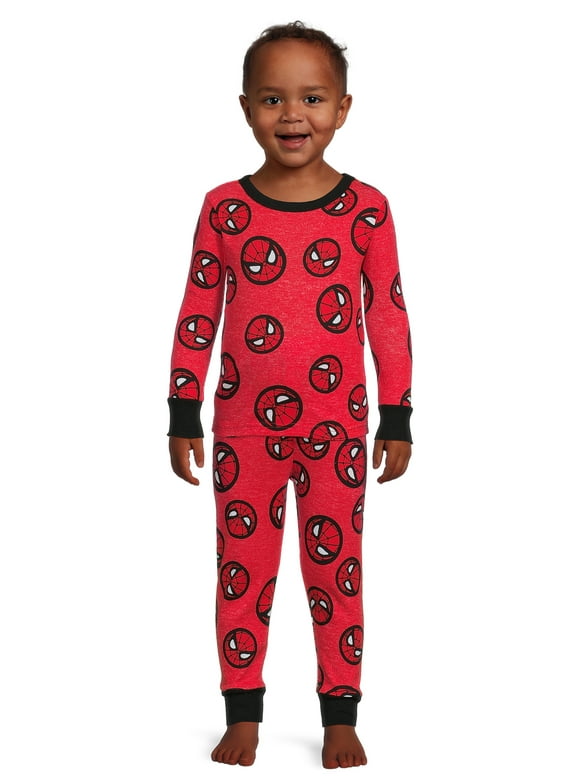 Spider-Man Toddler Boys Long Sleeve Top and Pants, 2-Piece Pajama Set, Sizes 12M-5T