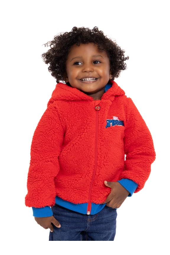 Spider-Man Toddler Boys Plush Fleece Full-Zip Cosplay Hoodie, Sizes 12M-5T