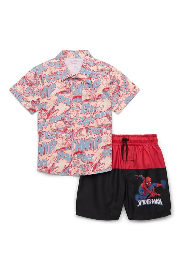 Character Toddler Boy Resort Shirt and Swim Trunk Set, 2-Piece, Sizes 12M - 5T