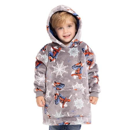 Spider-Man Toddler Boys Cozy Hoodie with Faux Shearling Lining, Sizes 12M-5T