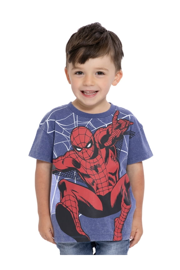 Spiderman Toddler Short Sleeve Crewneck Tee, Sizes 12M-5T