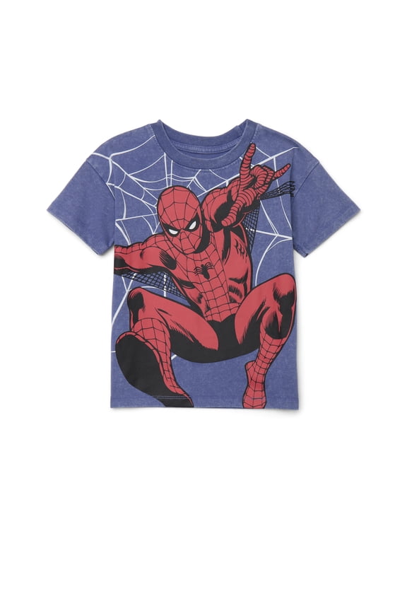 Marvel Spider-Man Toddler Short Sleeve Graphic Crewneck Tee, Sizes 12M-5T