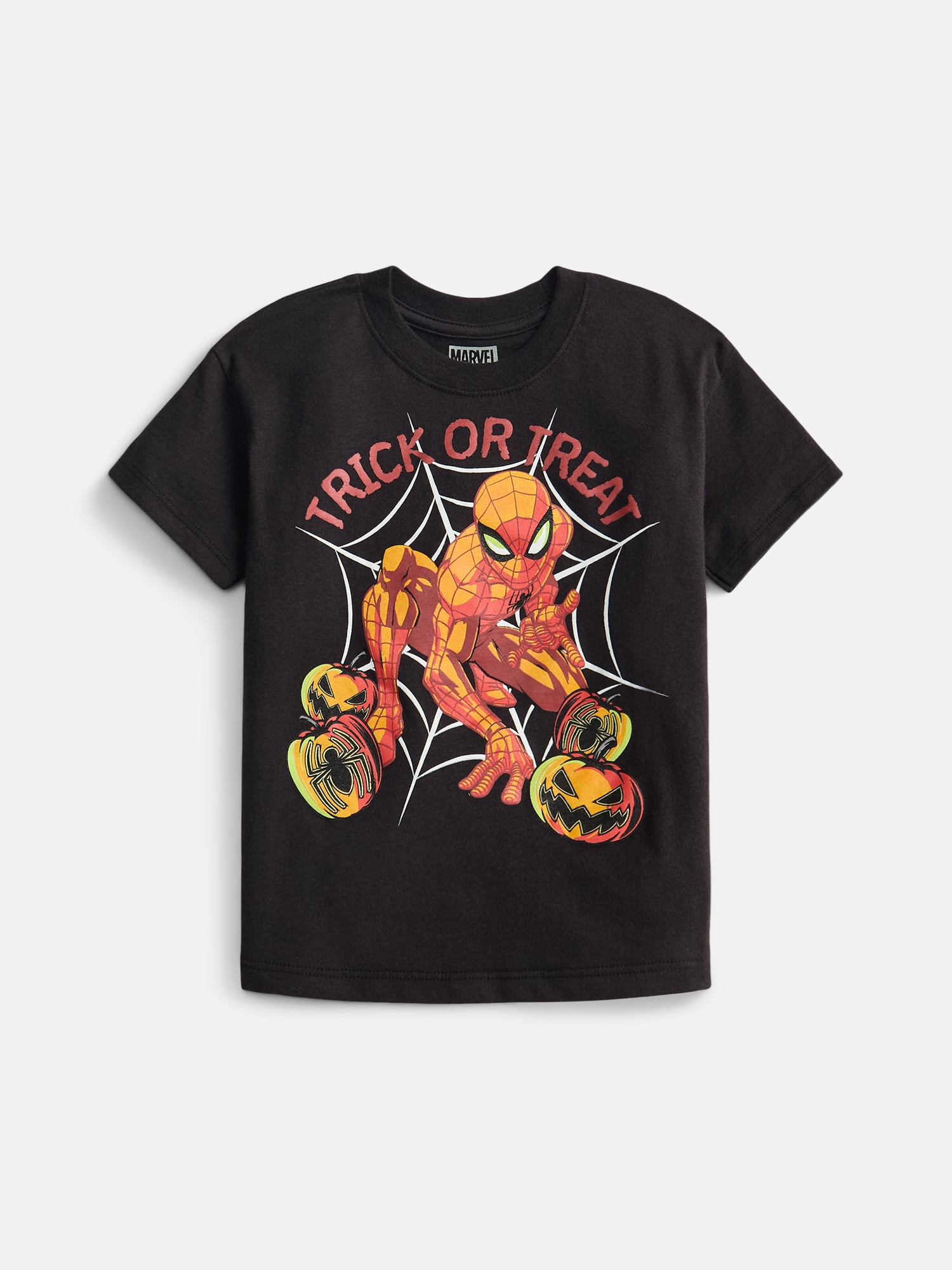Spider-Man Toddler Boys Halloween Crewneck Tee with Short Sleeves, Sizes 12M-5T
