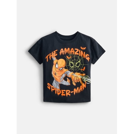 Spider-Man Toddler Boys Halloween Graphic Tee with Short Sleeves, Sizes 12M-5T