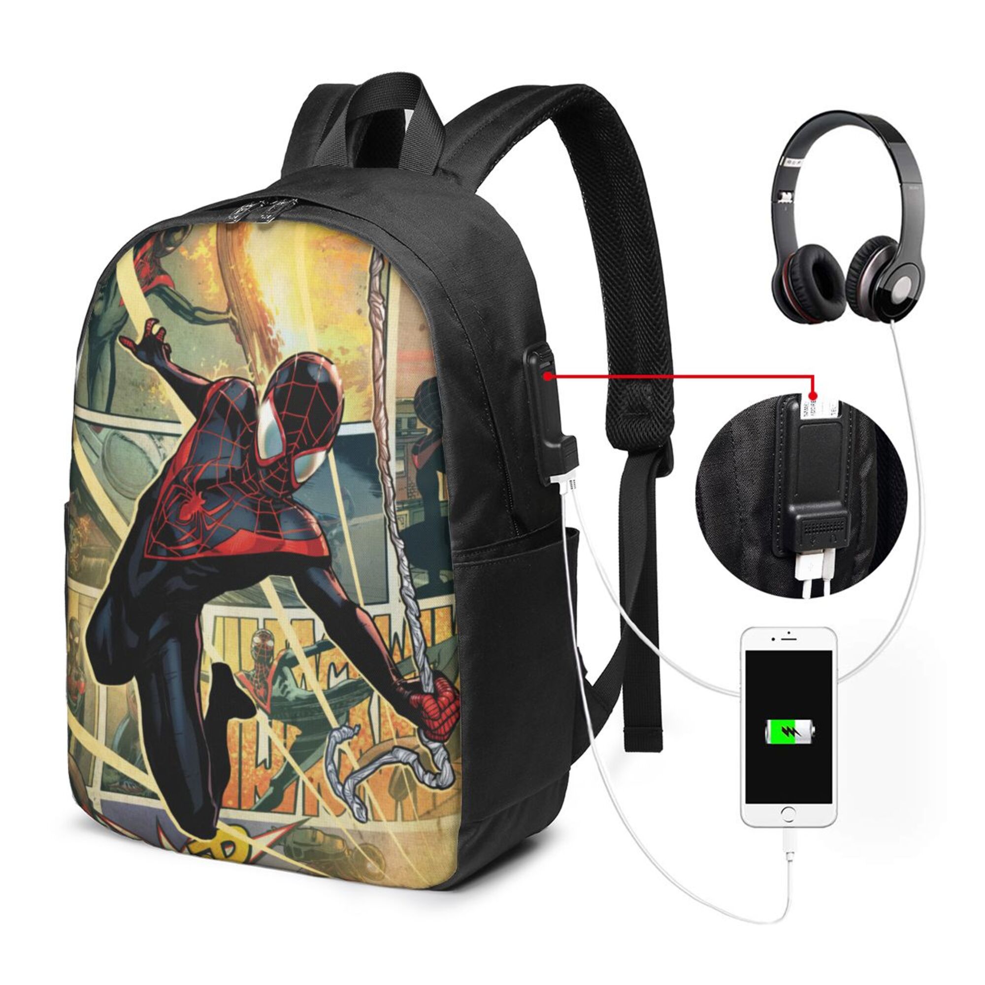 Spider Man Travel Laptop Backpack for Adult Kids, 17 Inch Student ...