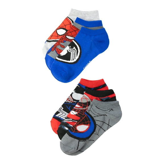 Spider-Man Venom Boys Socks, 6-Pack, No Show Style, Sizes S-L