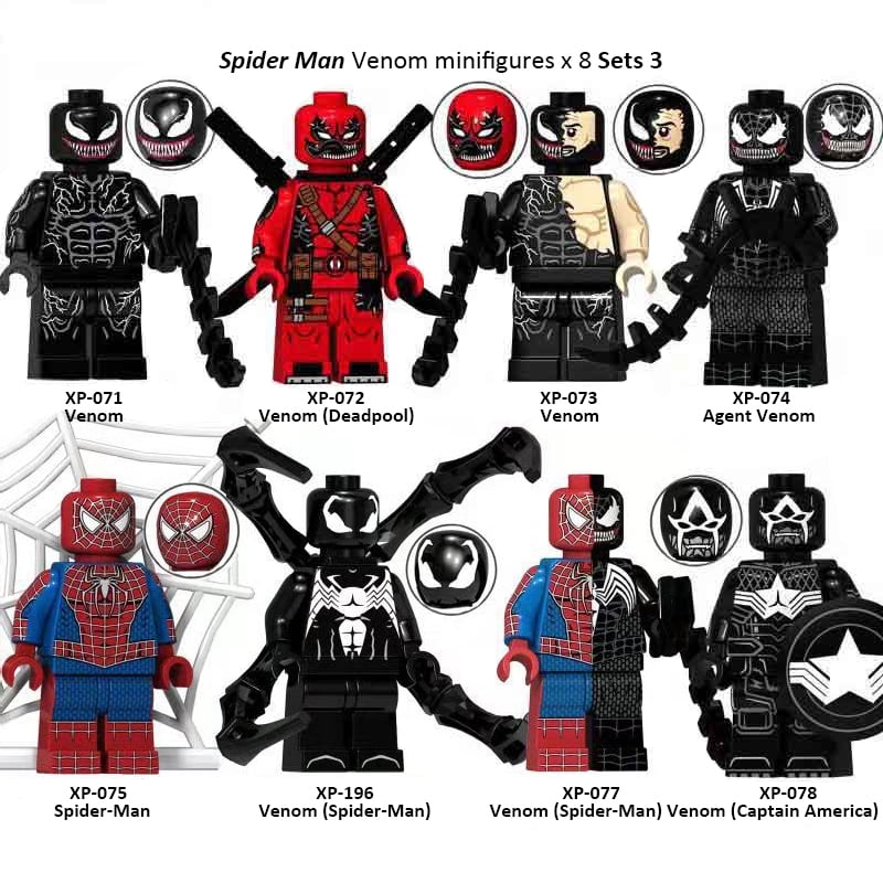 MARVEL SPIDER-MAN VENOM フィギュア 8体セット Spider Man Venom Building Block Figure x 8 Sets - Walmart.com