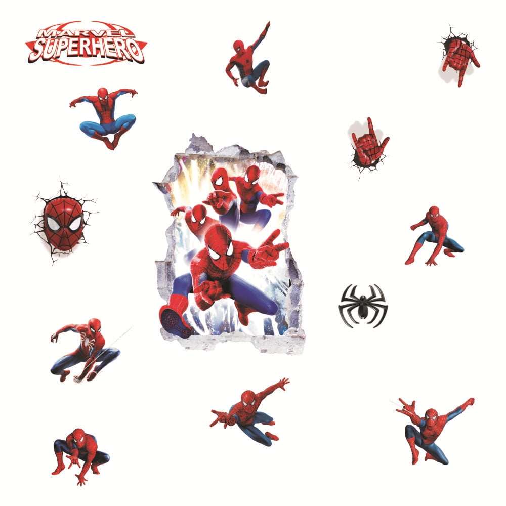 Spider-Man Wall Sticker For Bedroom Living Room Nursery Party ...