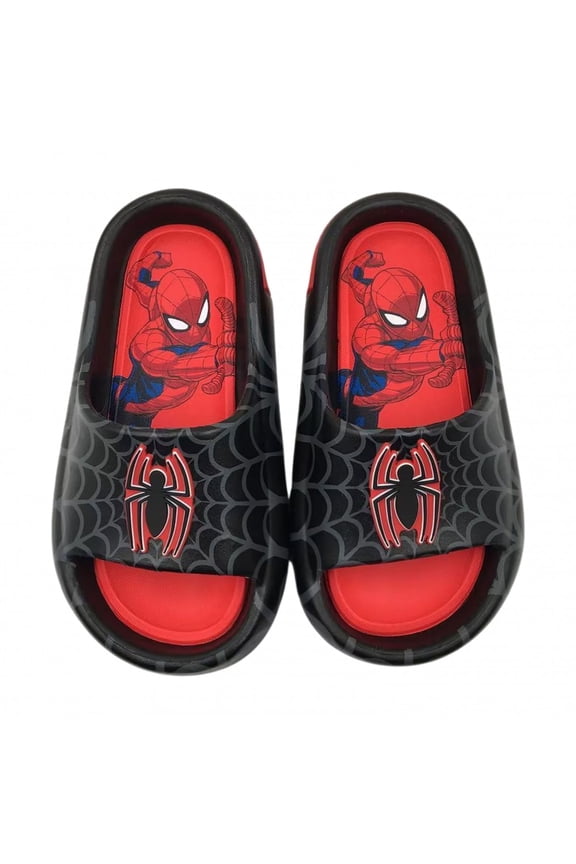 Spider Man 887571-size12 Webbed Logo Youth Boys Flip Flop Slides - Size 12