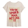 thumbnail image 1 of Spider-Man - You're Spiderman, Act Like It Newspaper - Juniors Oversized Graphic T-Shirt, 1 of 4