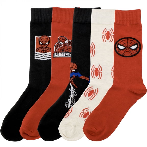 Spider-man 894255 Logos Pack of Crew Socks - 5 Pair