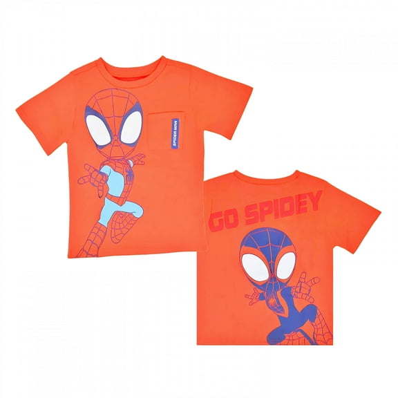 Spider-man 891194-size5 Miles Morales Front & Back Print Boys T-Shirt - Size 5
