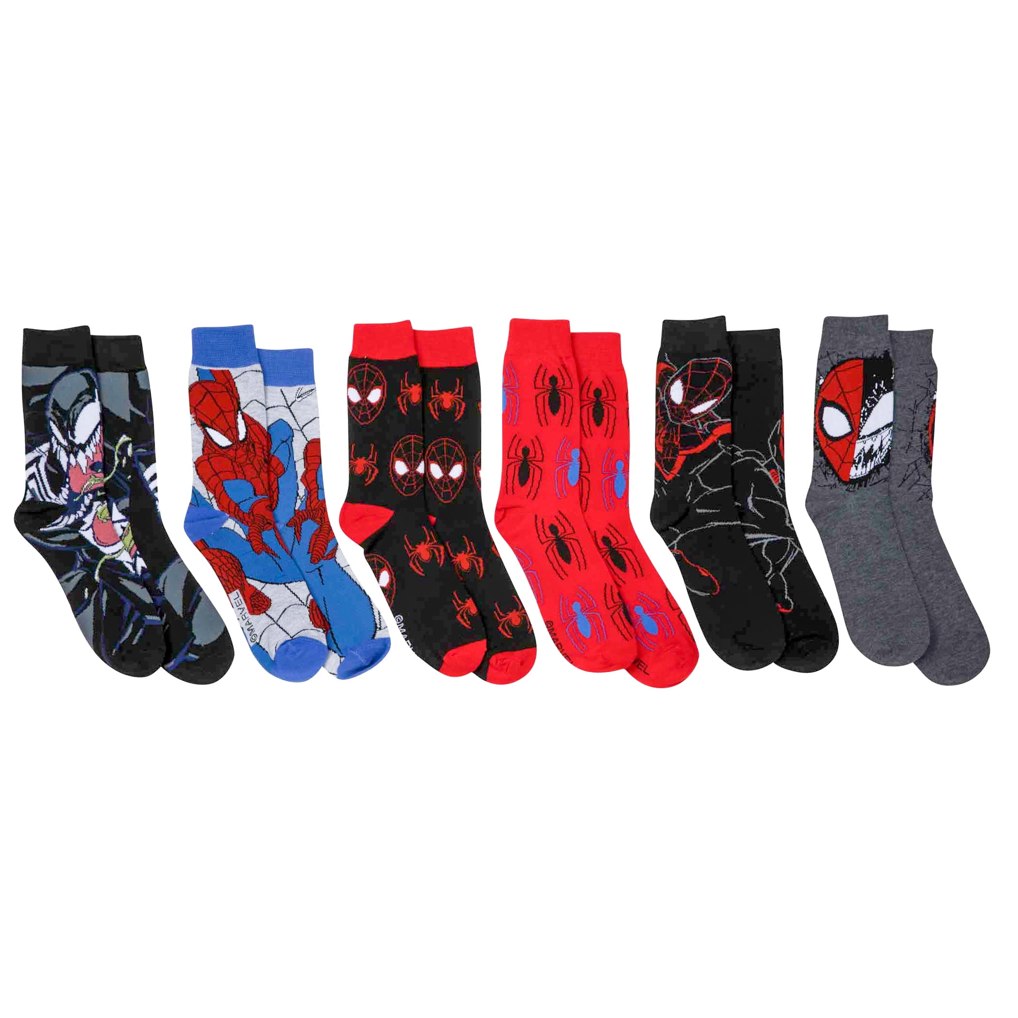 Men s Licensed Character 6 pack Variety Socks Color Spider Man Size N A