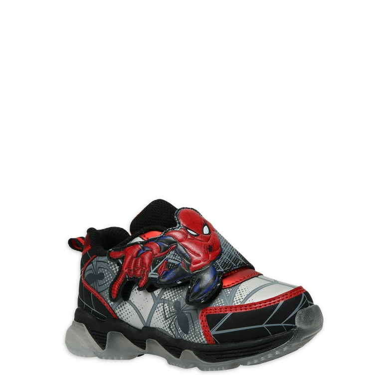 Spider-Man by Marvel Boys Toddler Athletic Light-up Silver Sneaker