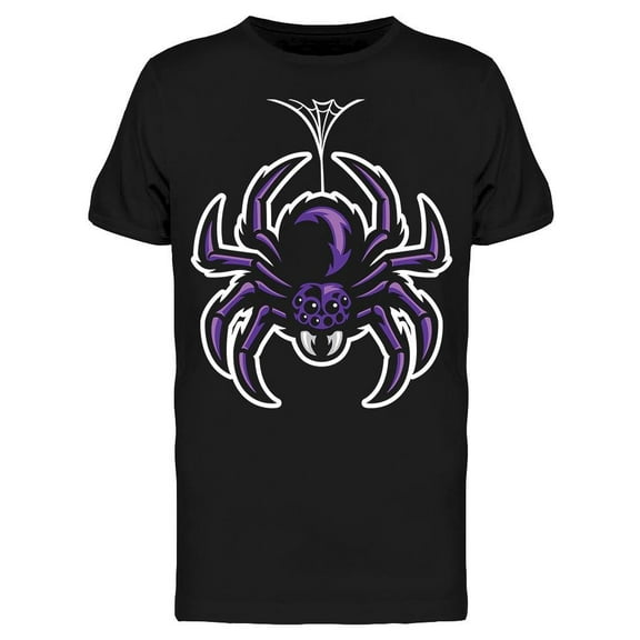 Spider Mascot Hanging On Web T-Shirt Men -Image by Shutterstock, Male XX-Large