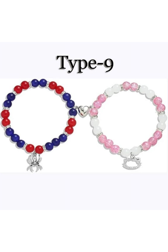 Spider Matching Friendship Bracelets for Friends Couples Spider Couple Charm Bracelet for BFF Sister Set of 2
