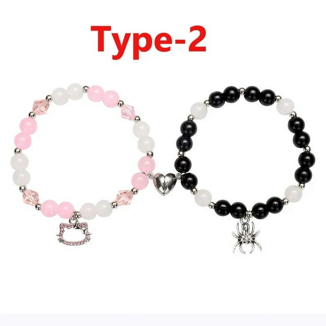 Spider Matching Friendship Bracelets for Best Friends Couples  Spider Magnet Couple Charm Bracelet for BFF Sister  Set of 2