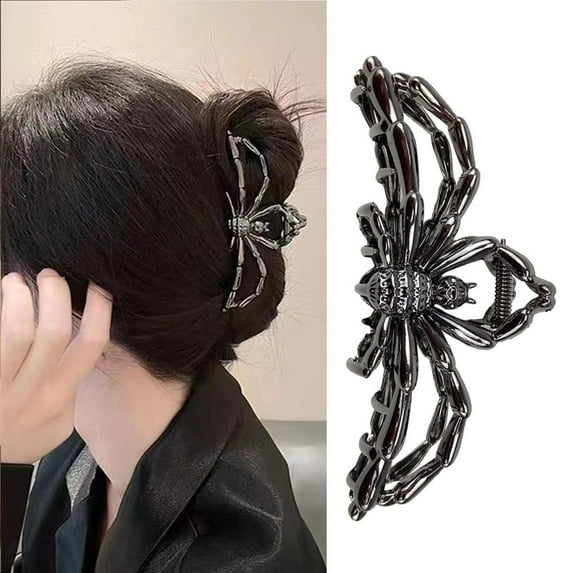 Spider Metal Hair Clip, 1Pc Spider Hair Claw Clip for Thin Hair Punk & Y2K-Style Hair Accessories Decorations